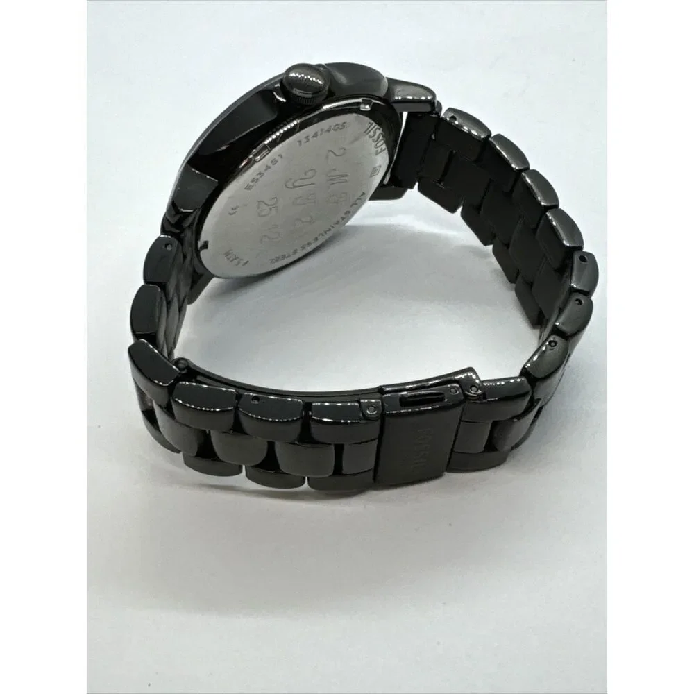 Fossil Chelsey ES3451 Women Black Stainless Steel Analog Dial Wrist Watch JNA334
